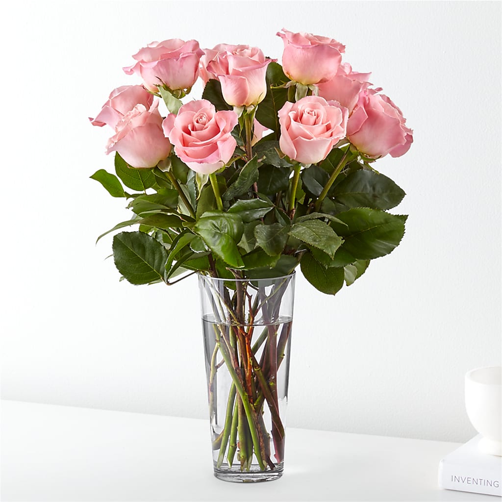 Long Stem Pink Rose Bouquet – DANIELLE'S FLORIST, Rockaway Park NY