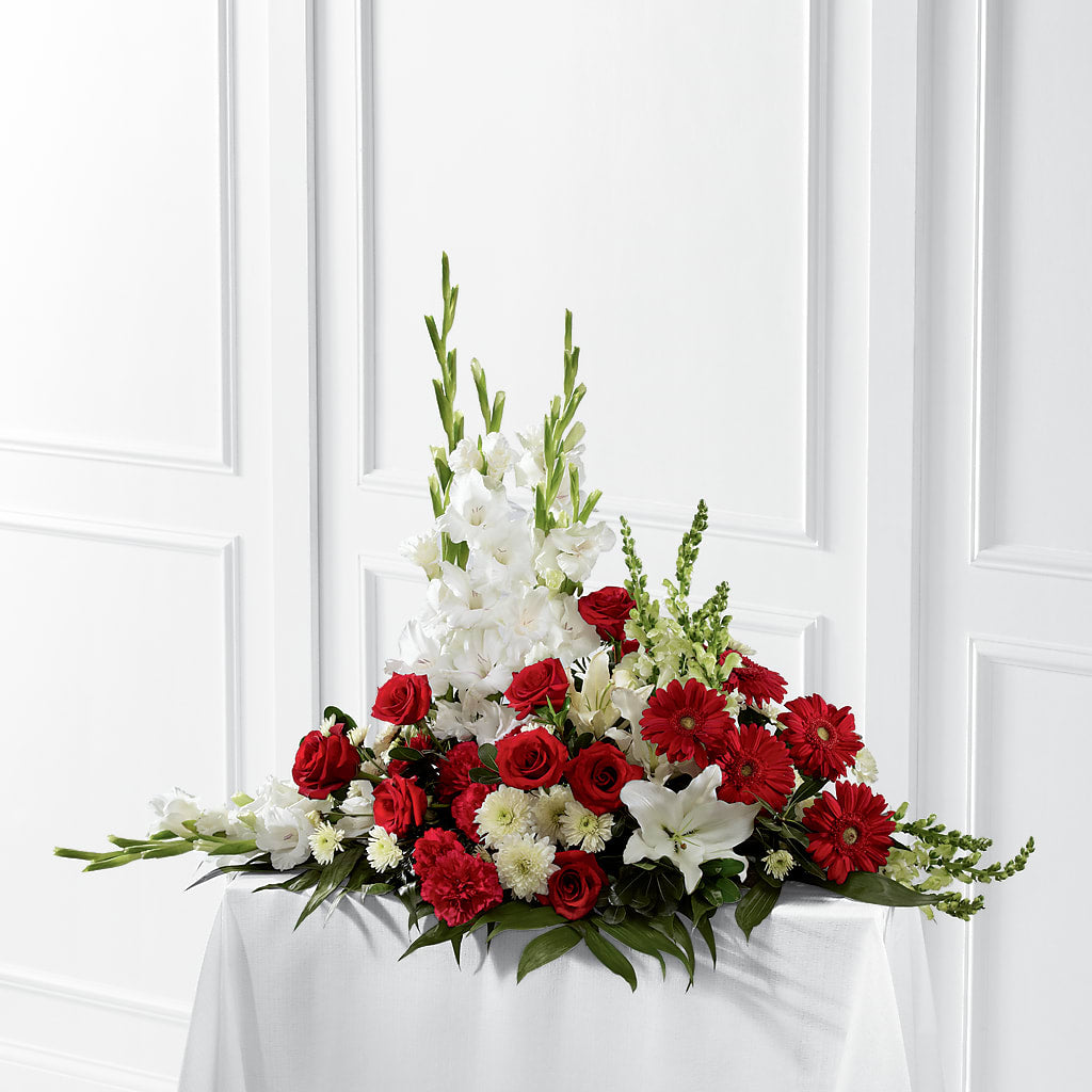 Crimson & White Arrangement – DANIELLE'S FLORIST, Rockaway Park NY