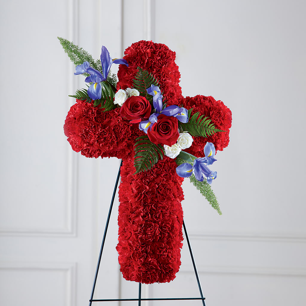 Faithful Hero Floral Cross – DANIELLE'S FLORIST, Rockaway Park NY