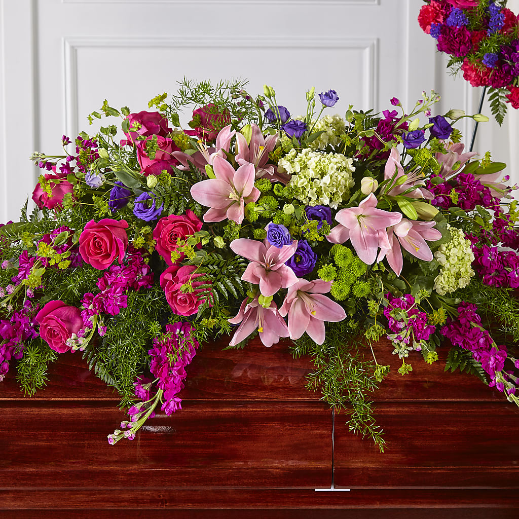 Radiant Tribute Casket Spray – DANIELLE'S FLORIST, Rockaway Park NY