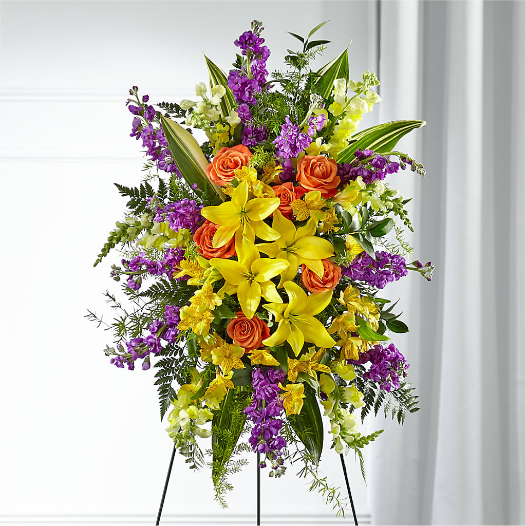 Thoughtful Prayers Standing Spray – DANIELLE'S FLORIST, Rockaway Park NY