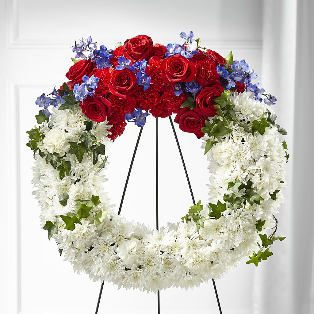 Patriotic Passion Wreath – DANIELLE'S FLORIST, Rockaway Park NY