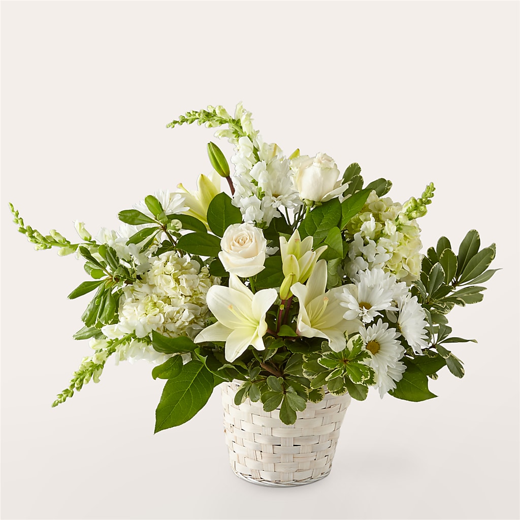 Ivory Elegance Floral Basket – DANIELLE'S FLORIST, Rockaway Park NY