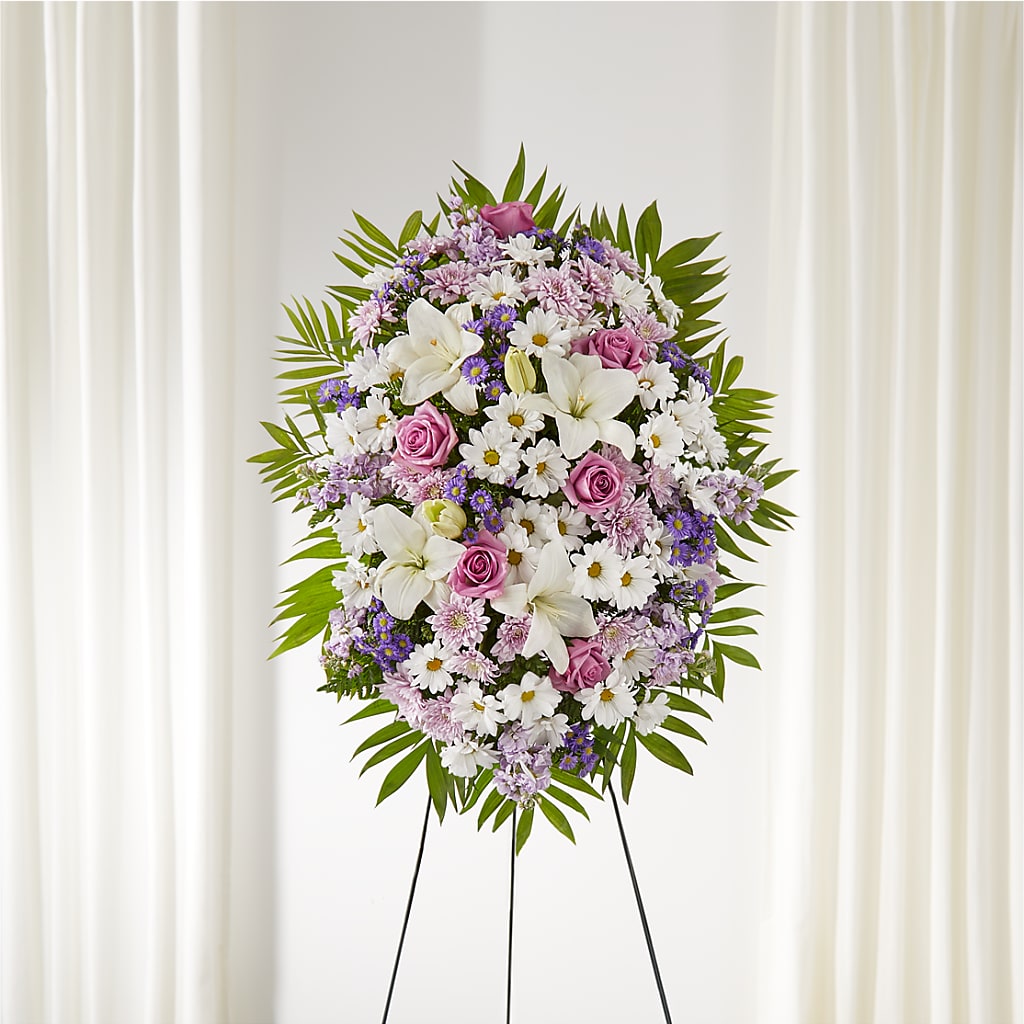 Surrounded by Love Standing Spray – DANIELLE'S FLORIST, Rockaway Park NY
