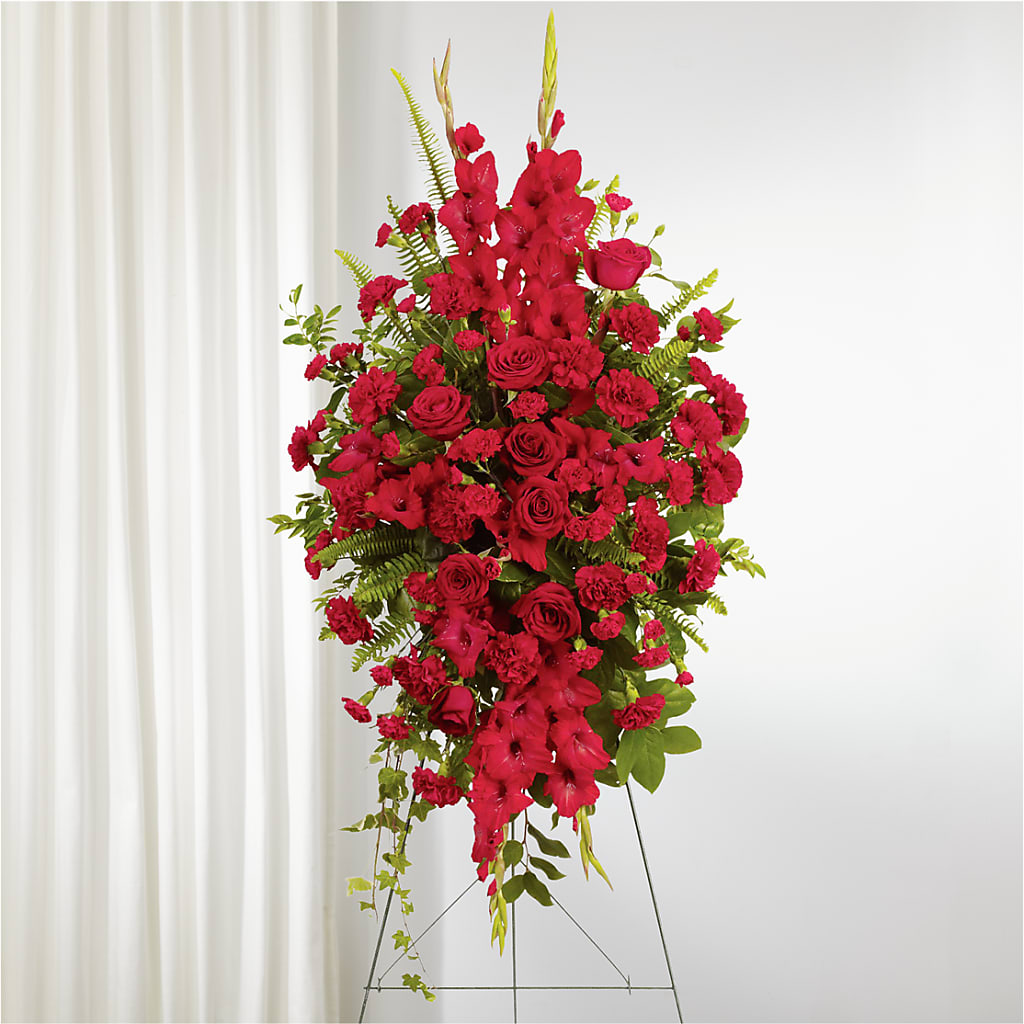 From the Heart Standing Spray – DANIELLE'S FLORIST, Rockaway Park NY