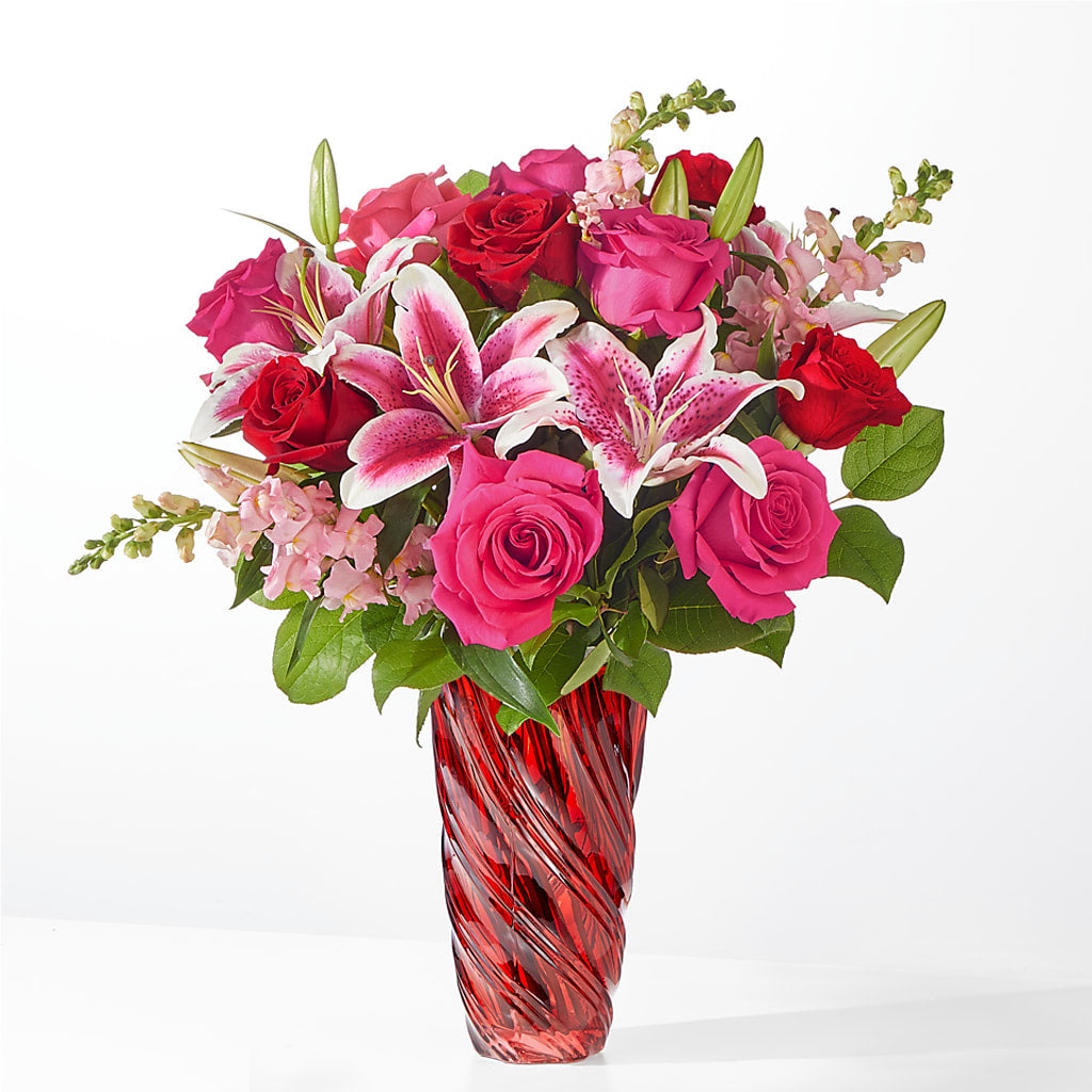 Always You Bouquet with Luxe Swirl Vase – DANIELLE'S FLORIST, Rockaway Park NY