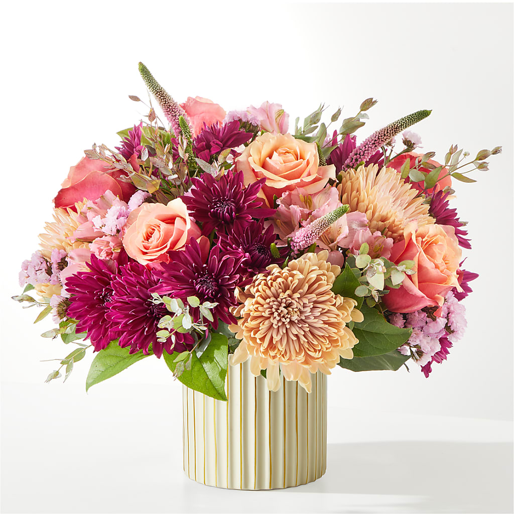 Berry Cobbler Bouquet with Ivory Vase – DANIELLE'S FLORIST, Rockaway Park NY