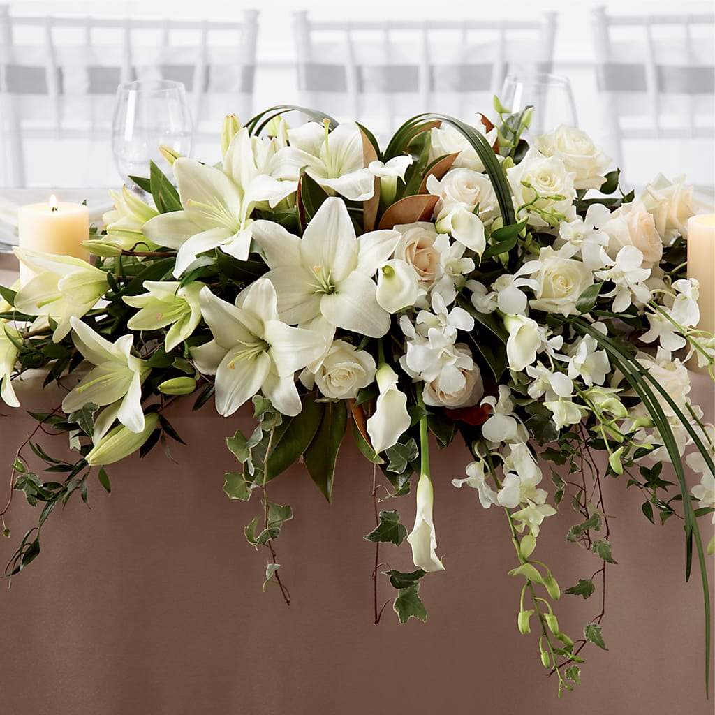 White Linen Arrangement – DANIELLE'S FLORIST, Rockaway Park NY