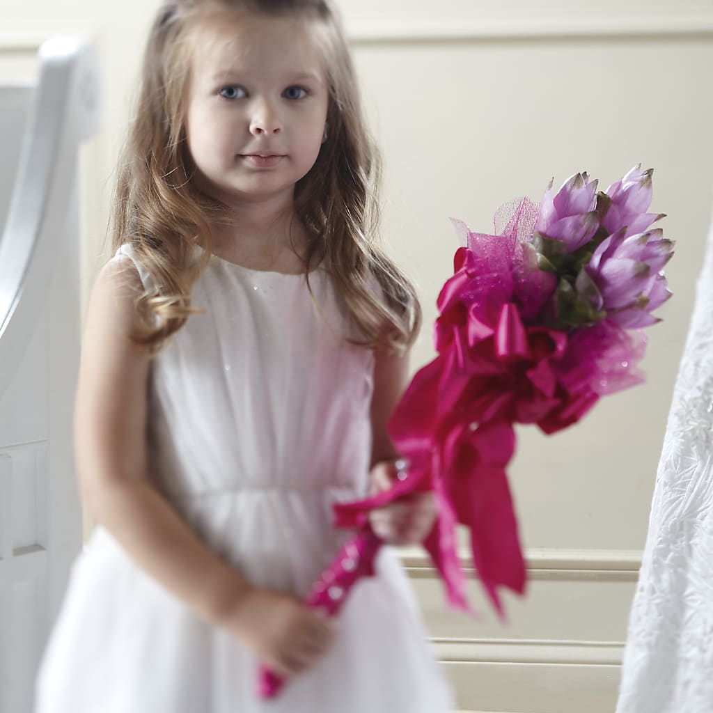 Sparkle Pink Flower Girl Bouquet – DANIELLE'S FLORIST, Rockaway Park NY