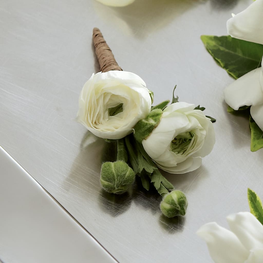 White Ranunculus Boutonniere – DANIELLE'S FLORIST, Rockaway Park NY