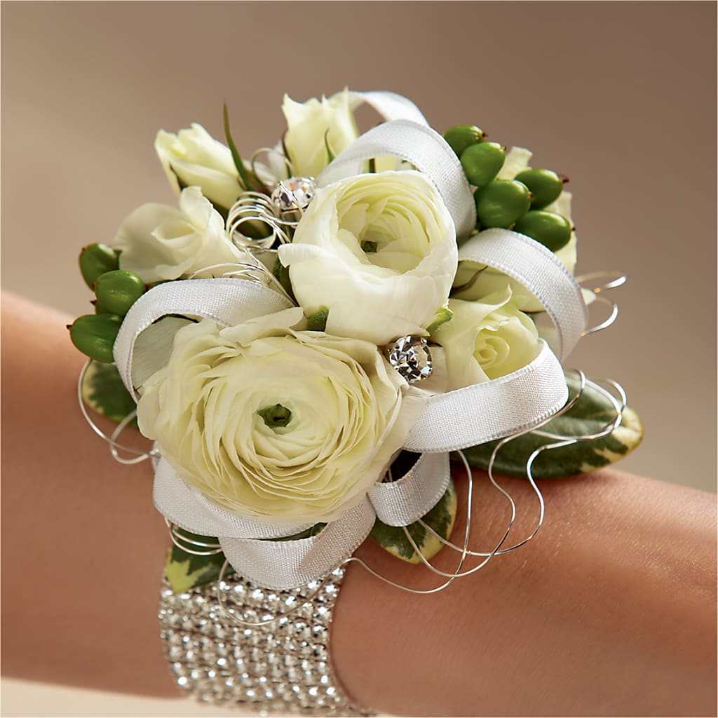White Wedding Corsage – DANIELLE'S FLORIST, Rockaway Park NY