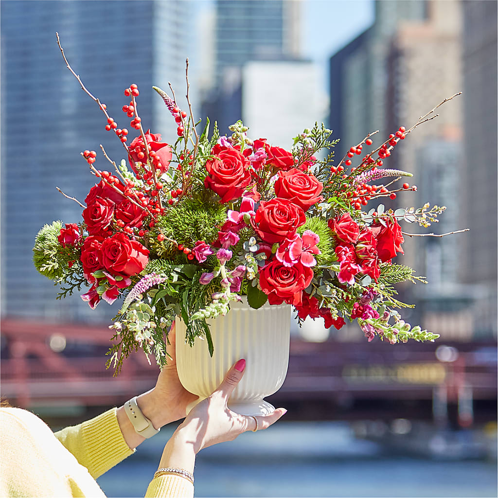 Big Red Bow Bouquet – DANIELLE'S FLORIST, Rockaway Park NY
