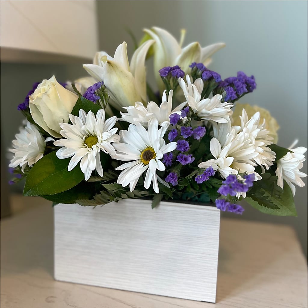 Beyond Blue Box Bouquet – DANIELLE'S FLORIST, Rockaway Park NY