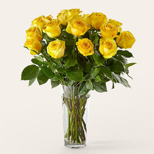 Long Stem Yellow Rose Bouquet – DANIELLE'S FLORIST, Rockaway Park NY