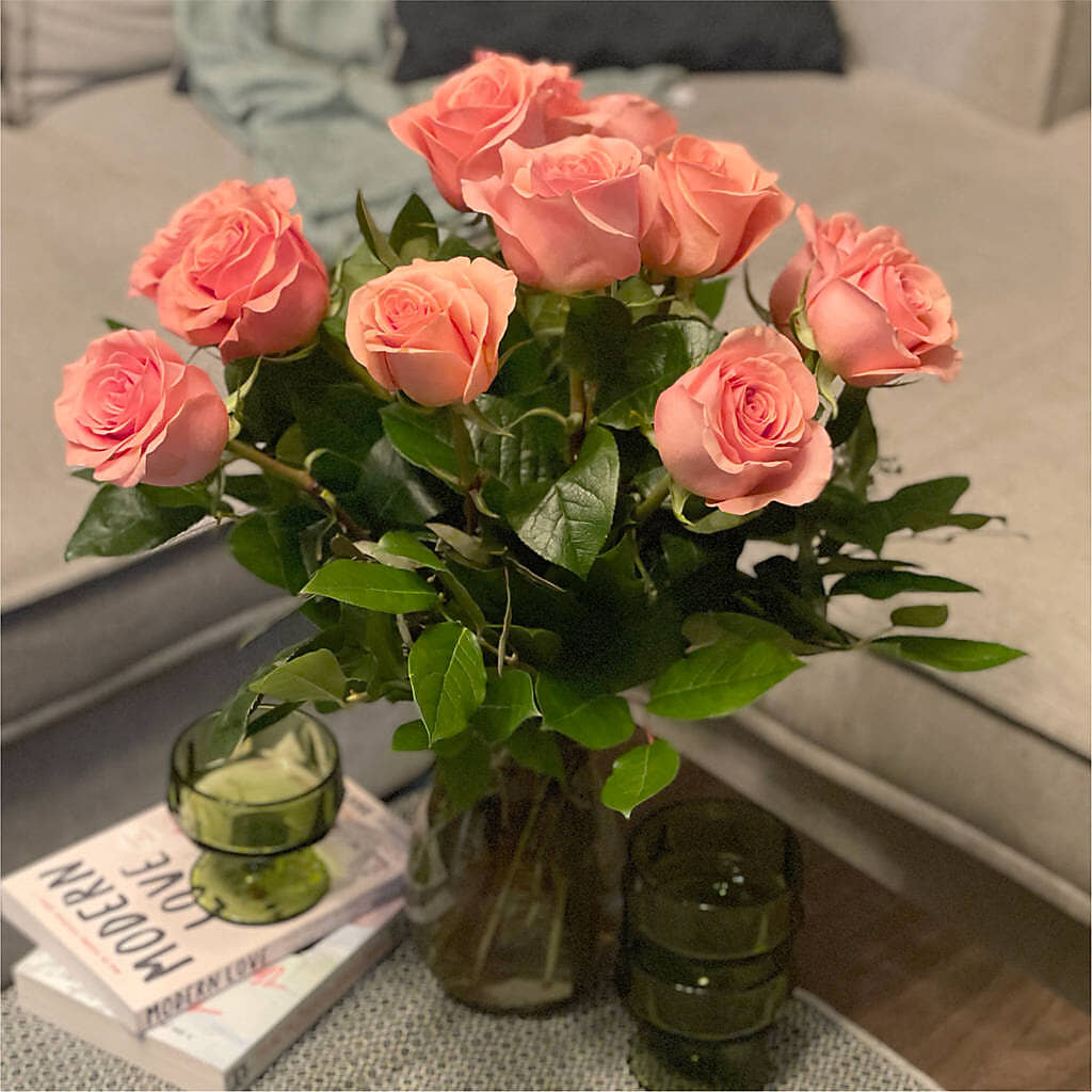 Long Stem Pink Rose Bouquet – DANIELLE'S FLORIST, Rockaway Park NY