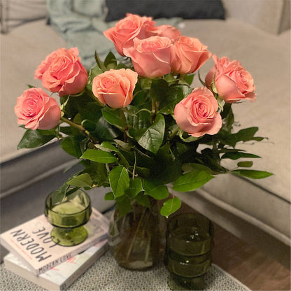 Long Stem Pink Rose Bouquet – DANIELLE'S FLORIST, Rockaway Park NY