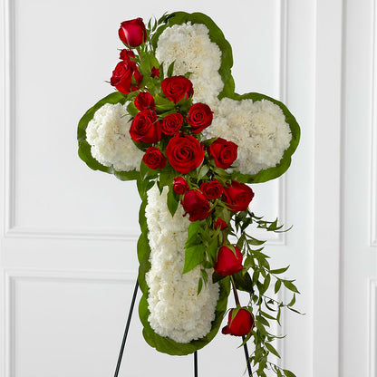 Floral Cross Easel – DANIELLE'S FLORIST, Rockaway Park NY