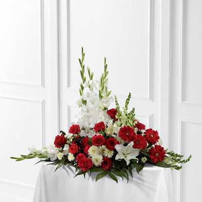 Crimson & White Arrangement – DANIELLE'S FLORIST, Rockaway Park NY