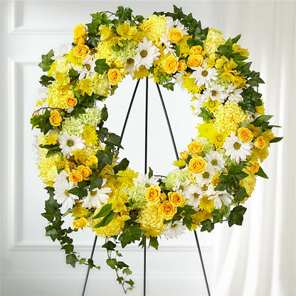 Golden Remembrance Wreath – DANIELLE'S FLORIST, Rockaway Park NY
