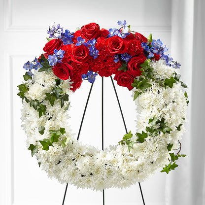 Patriotic Passion Wreath – DANIELLE'S FLORIST, Rockaway Park NY