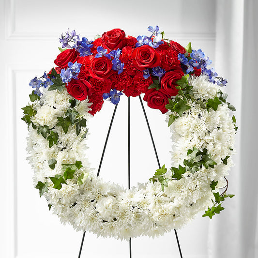 Patriotic Passion Wreath – DANIELLE'S FLORIST, Rockaway Park NY
