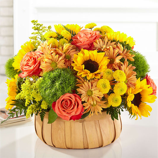 Harvest Sunflower Basket – DANIELLE'S FLORIST, Rockaway Park NY