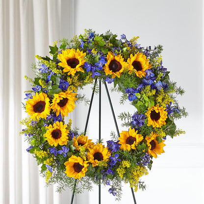 Bright Rays Wreath – DANIELLE'S FLORIST, Rockaway Park NY