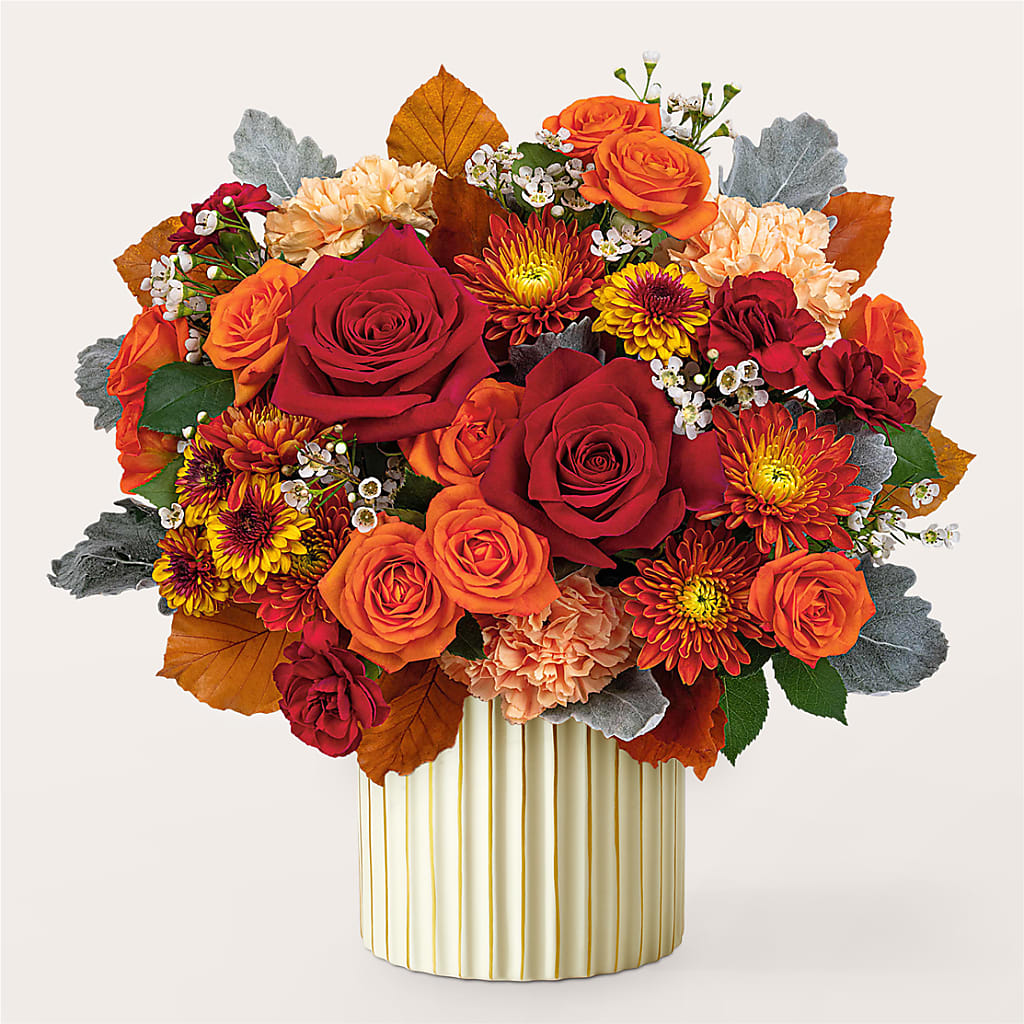 Merlot Bouquet with Ivory Vase – DANIELLE'S FLORIST, Rockaway Park NY