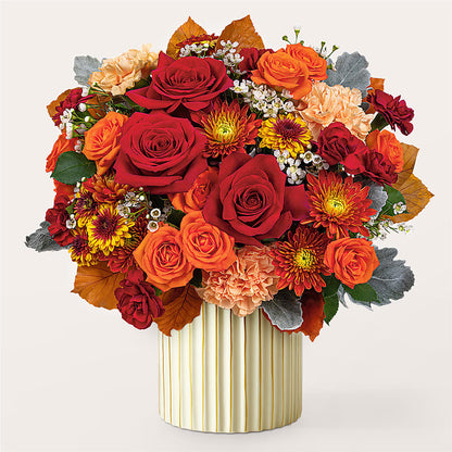 Merlot Bouquet with Ivory Vase – DANIELLE'S FLORIST, Rockaway Park NY