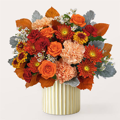Merlot Bouquet with Ivory Vase – DANIELLE'S FLORIST, Rockaway Park NY