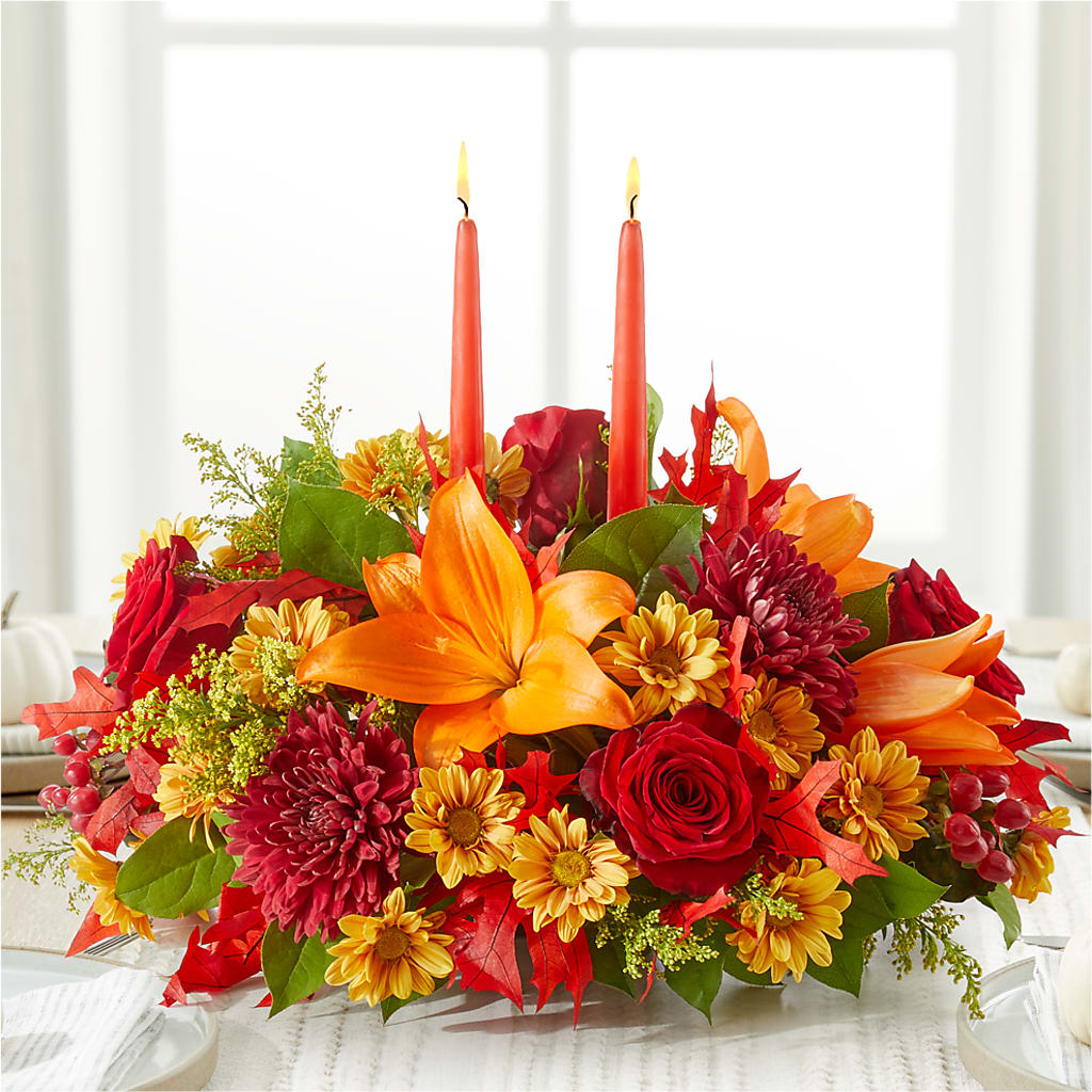 Autumn's Embrace Centerpiece – DANIELLE'S FLORIST, Rockaway Park NY