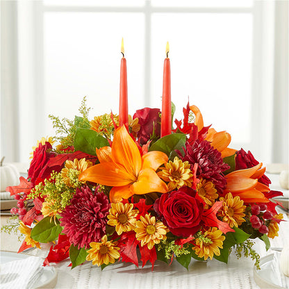Autumn's Embrace Centerpiece – DANIELLE'S FLORIST, Rockaway Park NY
