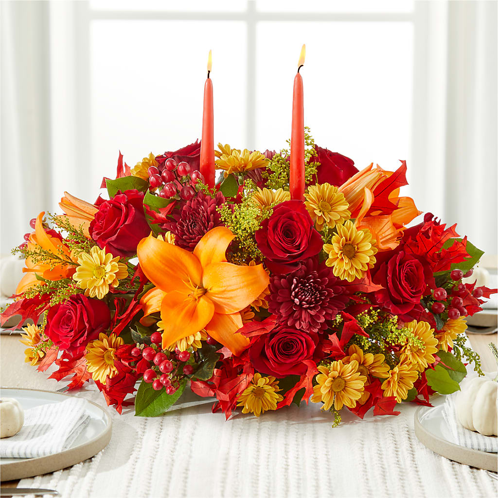 Autumn's Embrace Centerpiece – DANIELLE'S FLORIST, Rockaway Park NY