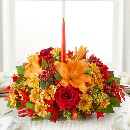Autumn's Embrace Centerpiece – DANIELLE'S FLORIST, Rockaway Park NY