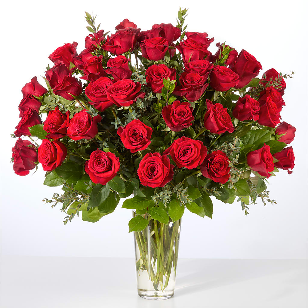 Forever Yours Fifty Stem Red Rose Bouquet – DANIELLE'S FLORIST, Rockaway Park NY