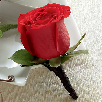 Red Rose Boutonniere – DANIELLE'S FLORIST, Rockaway Park NY